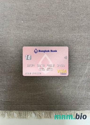 Thailand Bangkok bank visa classic card wygląd fotograficzny skan PSD + zdjęcie